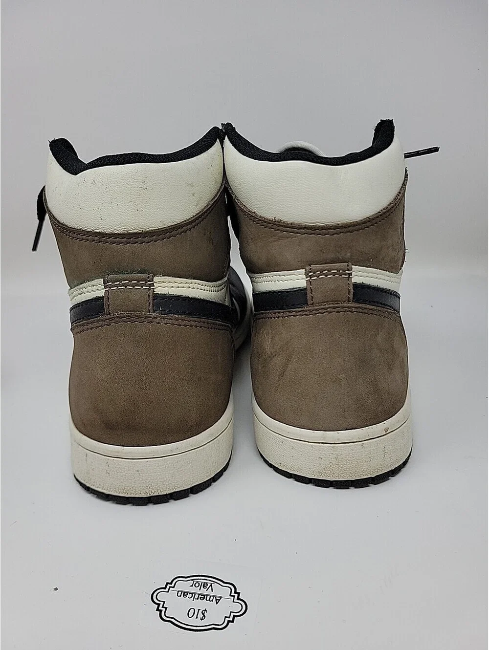 Nike Air Jordan 1 Mid Black Sail Brown Mocha Men’s Sneakers Authentic 10.5